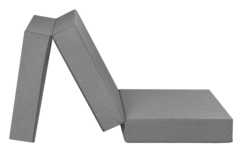 Saltea pentru oaspeți pliabilă Badenia Trendline XXL 196x65x15,5 cm, husă din micropluș, certificată OEKO-TEX, gri deschis