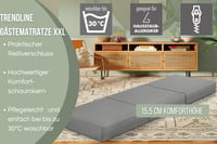 Saltea pentru oaspeți pliabilă Badenia Trendline XXL 196x65x15,5 cm, husă din micropluș, certificată OEKO-TEX, gri deschis 5