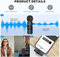 BOYA BY-V20 USB-C Vezeték Nélküli Mikrofon Zajszűréssel Android Okostelefonhoz 7