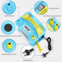 Dr.meter 600W Elektromos Léggömbpumpa Dupla Fúvókával - Kék, Hordozható Lufi Felfújó Partikhoz 2