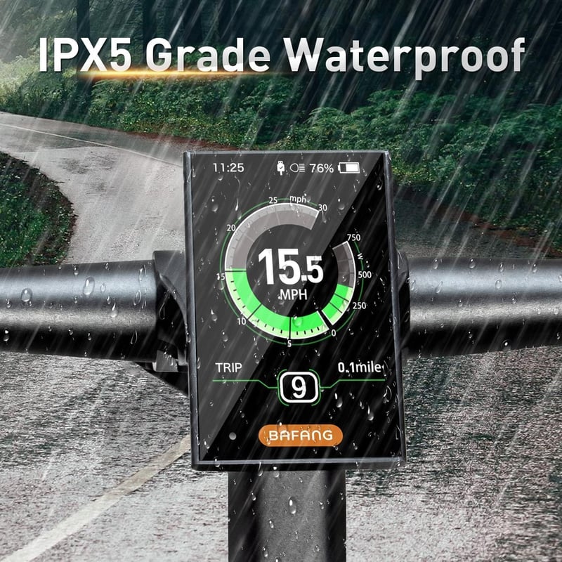 BAFANG 3.5" LCD Kijelző DPC18 - Elektromos Kerékpár Fedélzeti Számítógép BBS Motorokhoz - 9 Rásegítési Szint, IPX5 Vízálló, Automata Háttérv