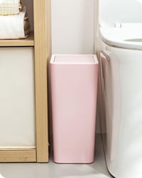 Baffect Nyomógombos Szemetes Kuka 8L - Rózsaszín Műanyag Hulladékgyűjtő Konyhába, Fürdőszobába - Csendes Záródású Téglalap Alakú Beltéri Sze 1
