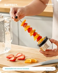 Baffect Üveg Kancsó Fedéllel és Gyümölcstartóval - 1,75 L Hőálló Boroszilikát Vizes Kancsó Szangriához, Limonádéhoz, Hideg-Meleg Italokhoz 5