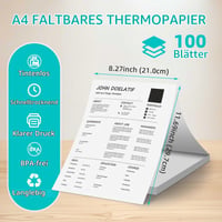 Hârtie termică Bafumiu A4, 100 coli, fără BPA, cu uscare rapidă, pliabilă, pentru imprimante termice, ideală pentru documente, pagini web și fotografii 2