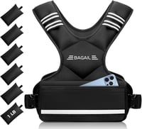 BAGAIL Állítható Súlymellény Edzéshez - Kivehető Homokzsákokkal, 1,8-4,5kg, Neoprén, Kék - Erőnléti Tréninghez, Férfiaknak és Nőknek 1
