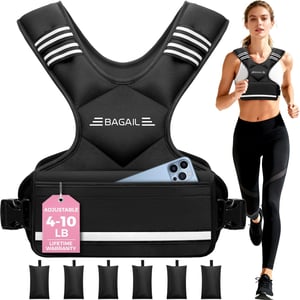 BAGAIL Állítható Súlyos Edzésvest Férfiaknak és Nőknek Edzéshez 4-10 Lb