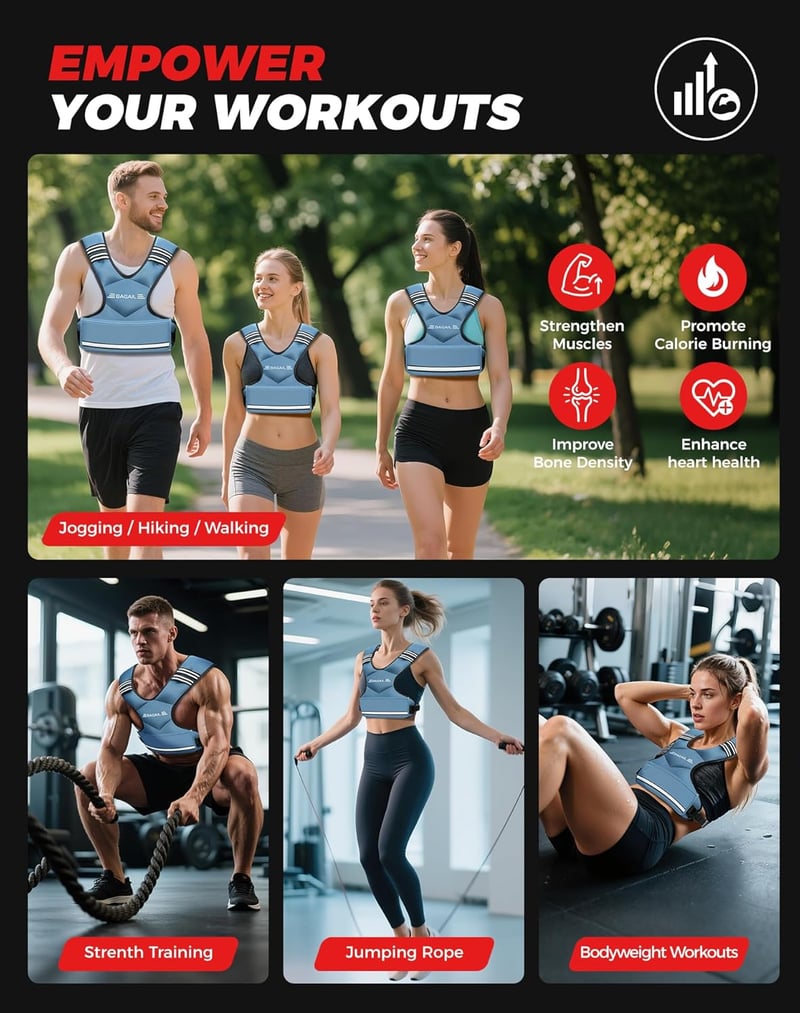 BAGAIL Állítható Súlyzubbony Edzéshez, Eltávolítható Vasgolyók, Férfi és Női Fitness Mellény