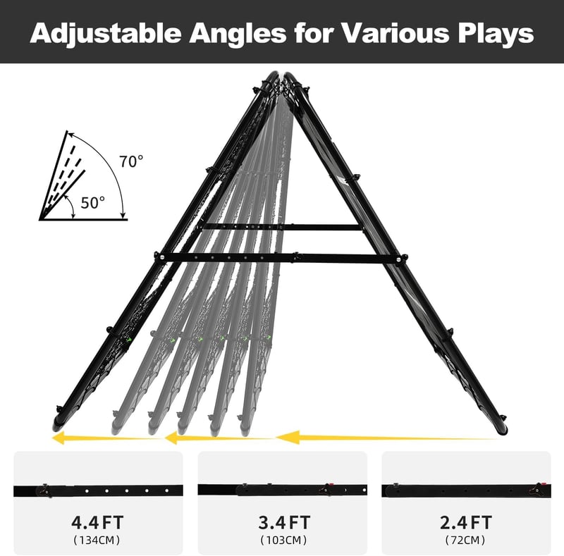 BAGAIL Dupla Oldalas Rebounder Hálóval, Állítható Szögek, 120x120 cm
