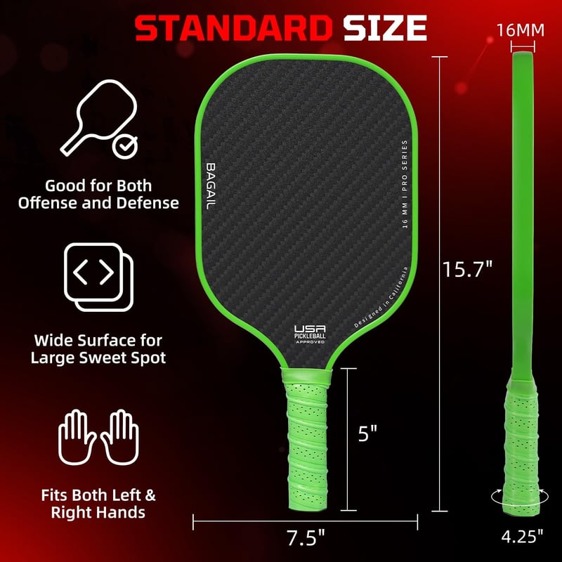 BAGAIL Pickleball Ütő Szett Könnyű Sokk Csillapítás Kezdőknek Felnőtteknek