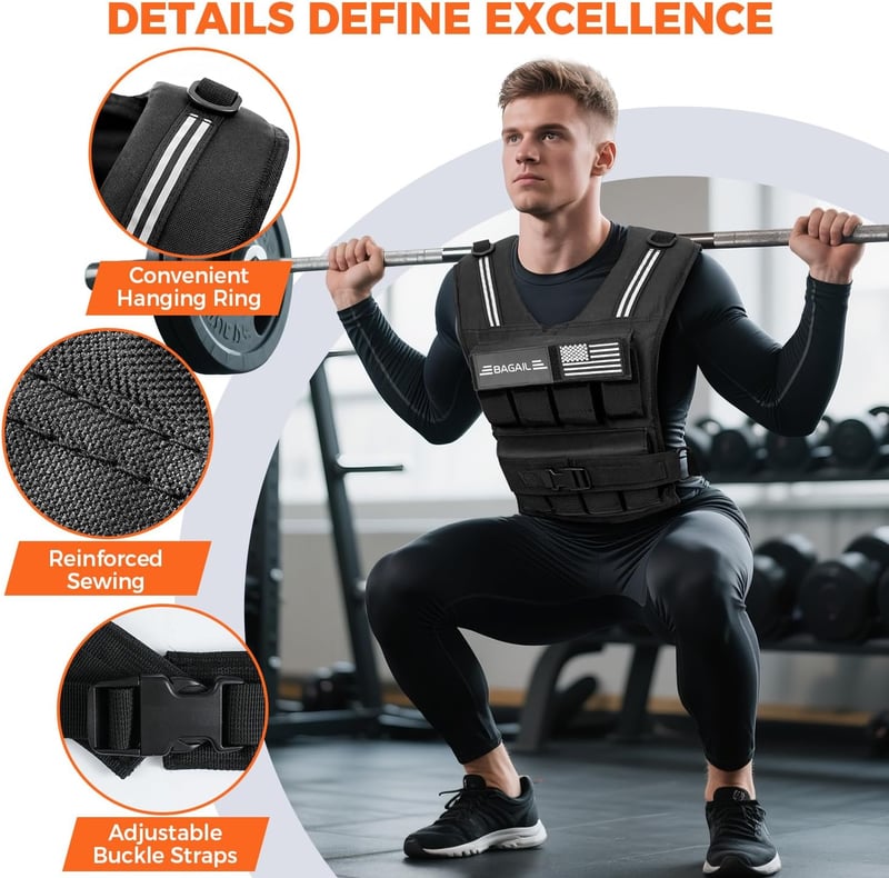 BAGAIL súlyzubbony edzéshez, állítható méret, férfi és női fitness mellény