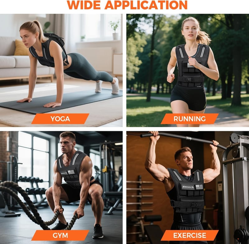 BAGAIL súlyzubbony edzéshez, állítható méret, férfi és női fitness mellény