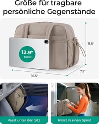 BAGSMART 24L Utazótáska Sporttáska Vízálló Kézipoggyász Edzőtáska Szaunázáshoz Kamel 2