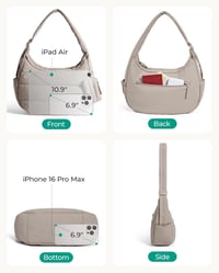 Geantă de umăr hobo pufos pentru femei bagsmart cu portofel mic, geantă de mână ușoară tip crossbody 5