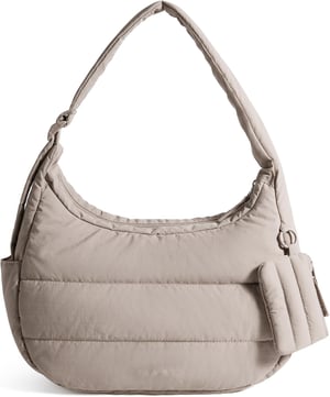 Geantă de umăr hobo pufos pentru femei bagsmart cu portofel mic, geantă de mână ușoară tip crossbody