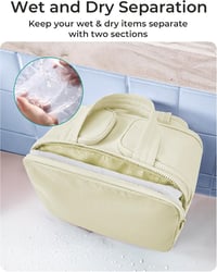 BAGSMART női utazó kozmetikai táska, nagy, bézs, szervezővel 6