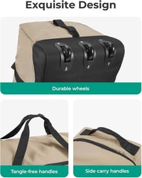BAGSMART összecsukható utazótáska 3 kerékkel, 80L, fekete 5