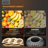 Bandă LED Neon BAGZY 10 m, pentru exterior și interior, rezistentă la apă, 230 V, 120 LED-uri/metru, flexibilă, DIY, alb natural, cu sursă de alimentare și controller incluse 6