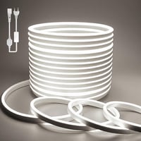 BAGZY Neon LED Szalag 50m - Kültéri Vízálló 230V Fehér Világítás, 120 LED/m, Hajlítható Dekorációs Fényfüzér Karácsonyra, Partikra, Tápegysé 1
