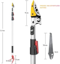 Bai You Mei Teleszkópos Ágvágó, 139 cm x 5 cm, Egykezes Működtetésű Kertészeti Ollóval 5