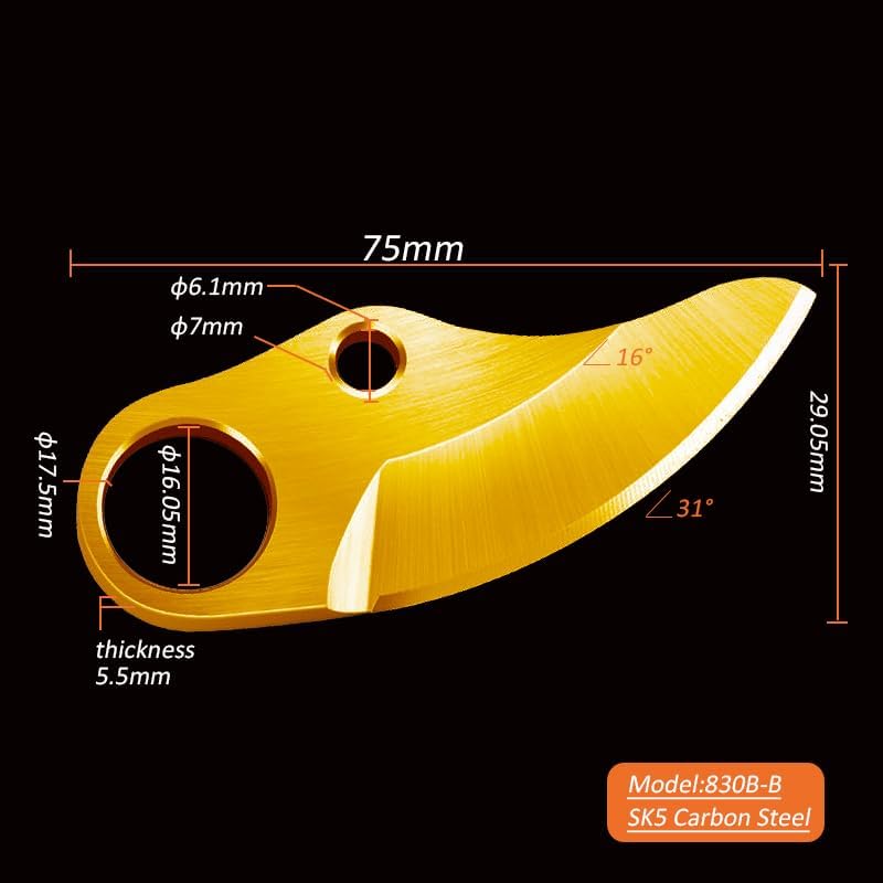 BAIDELE SK5 Nagy Szénacél Penge 3 cm Ágvágó Ollóhoz 830B Modell Egyenes Élű Kerti Szerszám Alkatrész
