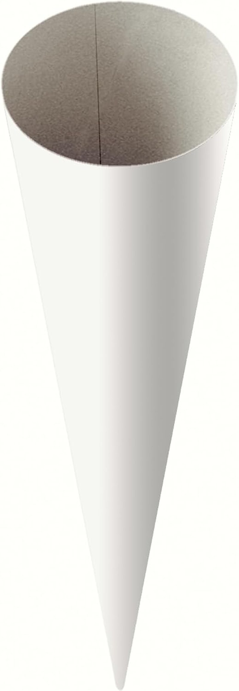 Baier & Schneider Heyda 204870035 prázdny biely školský kornút na sladkosti, kartónový, výška 35 cm, priemer 11 cm, 380 g/m2