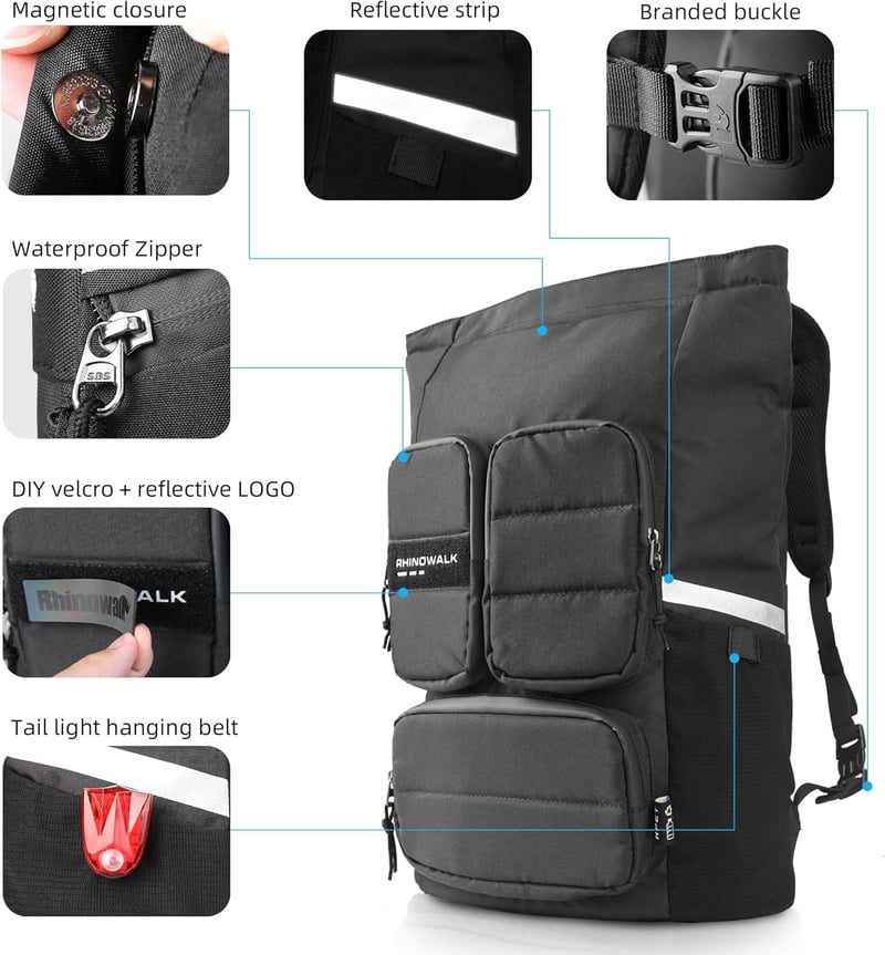 BAIGIO 25L Vízálló Kerékpár Hátizsák Csomagtartóra Laptop Táska Válltáska