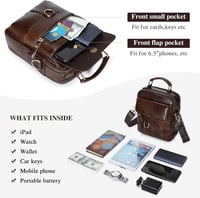 BAIGIO Férfi Bőr Válltáska - Vintage Stílusú Crossbody Messenger Táska Munkához, Utazáshoz - Kávébarna Retro Kivitel 4