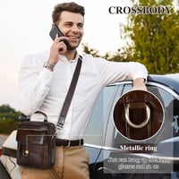 BAIGIO Férfi Bőr Válltáska - Vintage Stílusú Crossbody Messenger Táska Munkához, Utazáshoz - Kávébarna Retro Kivitel 7