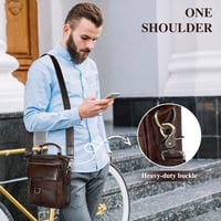 BAIGIO Férfi Bőr Válltáska - Vintage Stílusú Crossbody Messenger Táska Munkához, Utazáshoz - Kávébarna Retro Kivitel 6