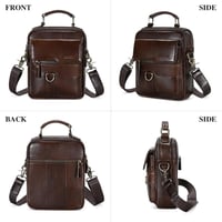 BAIGIO Férfi Bőr Válltáska - Vintage Stílusú Crossbody Messenger Táska Munkához, Utazáshoz - Kávébarna Retro Kivitel 2