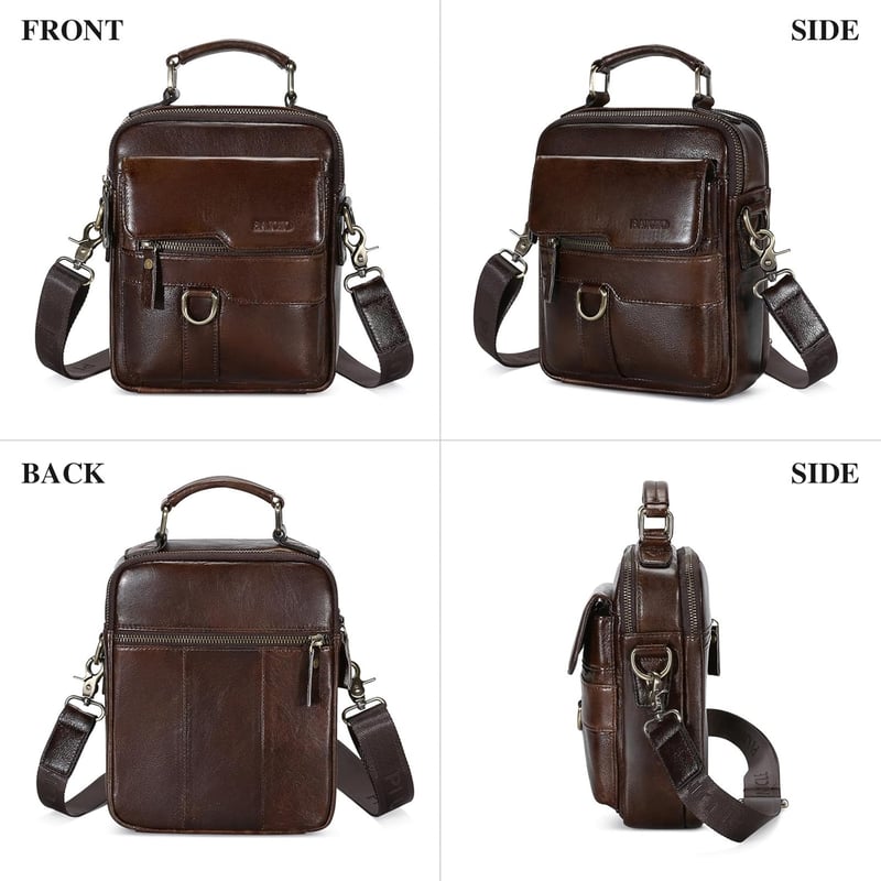 BAIGIO Férfi Bőr Válltáska - Vintage Stílusú Crossbody Messenger Táska Munkához, Utazáshoz - Kávébarna Retro Kivitel
