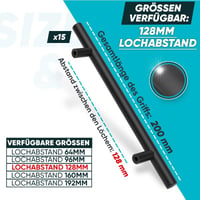 BAILROP Fekete Bútor Fogantyú 128mm - 15 Darabos Szett Konyha és Ajtóhoz 3
