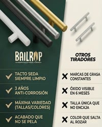 BAILROP Nerezová nábytková úchytka strieborná 160 mm – Súprava úchytiek na kuchynské skrinky a dvere, 25 ks 3