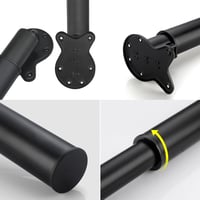 Picioare de masă Baitang din oțel inoxidabil, picioare de mobilier telescopice pliabile cu înălțime reglabilă, suport pentru blat de bar, cu talpă de protecție și șuruburi, 55-85 cm, negru 5