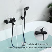 BAITUJIE Matt fekete fürdőszobai csaptelep 5 funkciós zuhanyfejjel 3