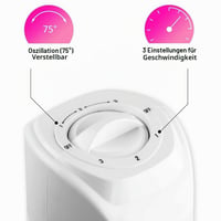 BAKAJI Samostojeći toranj ventilator s oscilacijom, 3 brzine i 3 načina rada, tih rad, 45W, visina 78 cm, kabel 1,5 m, bijeli 3