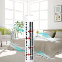 BAKAJI Samostojeći toranj ventilator s oscilacijom, 3 brzine i 3 načina rada, tih rad, 45W, visina 78 cm, kabel 1,5 m, bijeli 8
