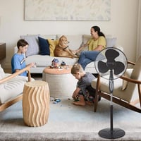 Stĺpový ventilátor BAKAJI 45W, priemer lopatiek 40 cm, 3 rýchlosti, nastaviteľná výška, horizontálna oscilácia, s diaľkovým ovládaním, čierny 7