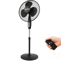 Stĺpový ventilátor BAKAJI 45W, priemer lopatiek 40 cm, 3 rýchlosti, nastaviteľná výška, horizontálna oscilácia, s diaľkovým ovládaním, čierny 1