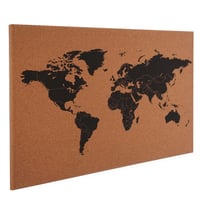 BAKAJI Parafatábla Világtérkép Fa Kerettel 60x40 cm, 10 Rajzszöggel, Modern Design, Fali Dekoráció, Ajándékötlet 6