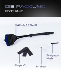 BakBlade 3.0 Stealth férfi háti borotvá hosszú ergonomikus nyéllel fájdalommentes borotválkozáshoz - matte black 6