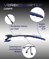 BakBlade 3.0 Stealth férfi háti borotvá hosszú ergonomikus nyéllel fájdalommentes borotválkozáshoz - matte black 3