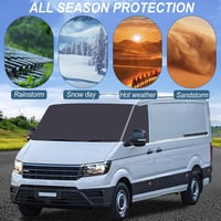 BAKENLON Szélvédő Takaró VW Crafter 2006-2017 - Vízálló Hővédő Szélvédőponyva, Jég, Hó és Por Ellen, 600D Anyagból, Fekete 7