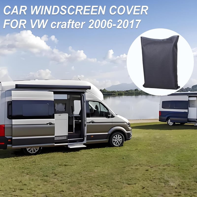 BAKENLON Szélvédő Takaró VW Crafter 2006-2017 - Vízálló Hővédő Szélvédőponyva, Jég, Hó és Por Ellen, 600D Anyagból, Fekete