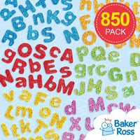 Baker Ross EX594 Trblietavé penové nálepky s písmenami – 850 ks, 1–1,5 cm, rôzne farby, dekorácie na tvorenie 2