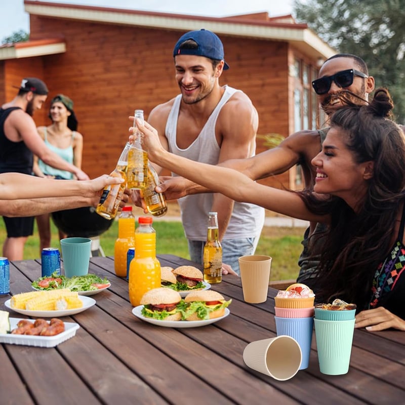 Bakiauli 6 darabos szett színes műanyag pohár kültéri piknikhez camping utazáshoz