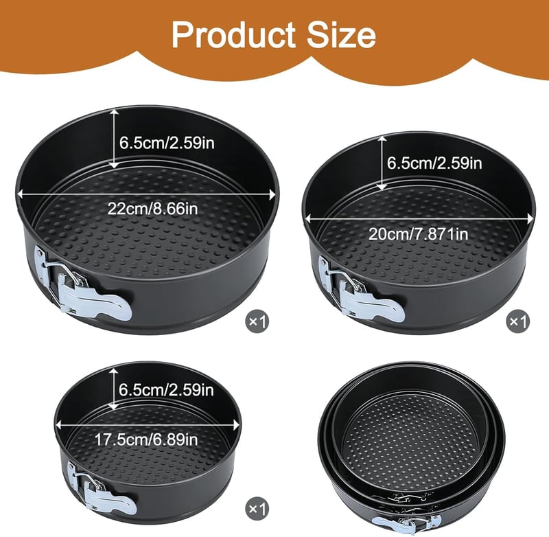 Bakiauli Springform Tortaforma 18-22 cm Teflonbevonatú Kerek Sütőforma - Ø18cm/Ø20cm/Ø22cm