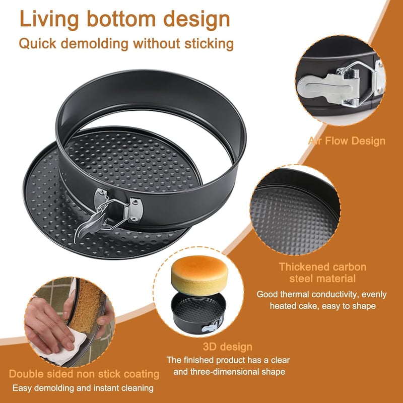 Bakiauli Springform Tortaforma 18-22 cm Teflonbevonatú Kerek Sütőforma - Ø18cm/Ø20cm/Ø22cm