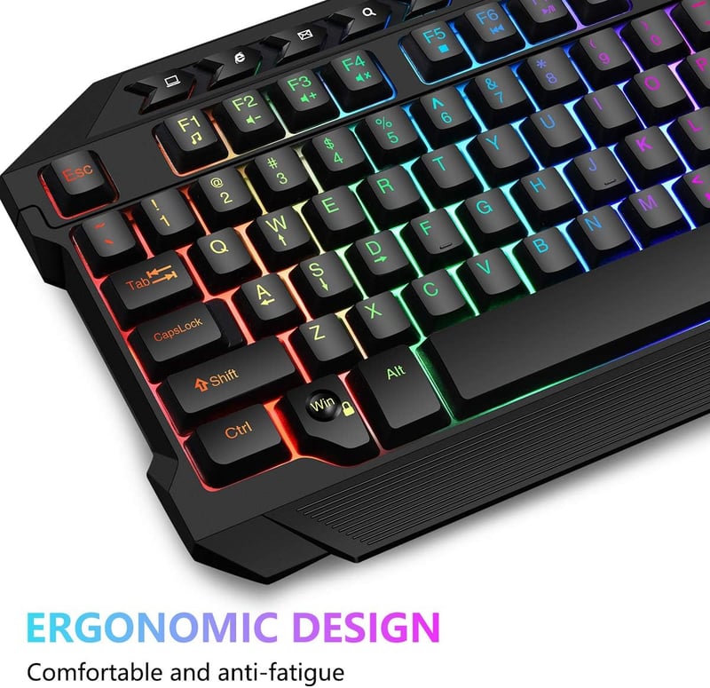 BAKTH Gaming Billentyűzet és Egér Szett LED Háttérvilágítás USB Vízálló 3600 DPI
