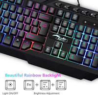 BAKTH Gaming Billentyűzet és Egér Szett LED Háttérvilágítás USB Vízálló 3600 DPI 4